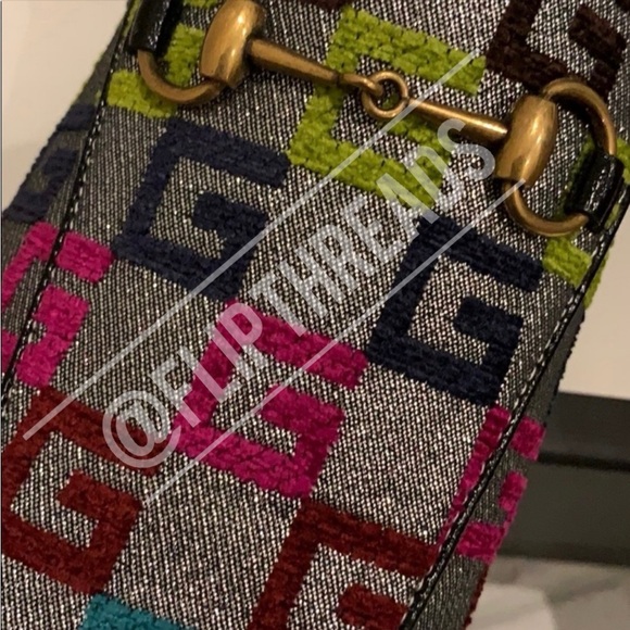 Authentic Gucci Princetown Velvet G Lurex Loafers - Picture 4 of 8